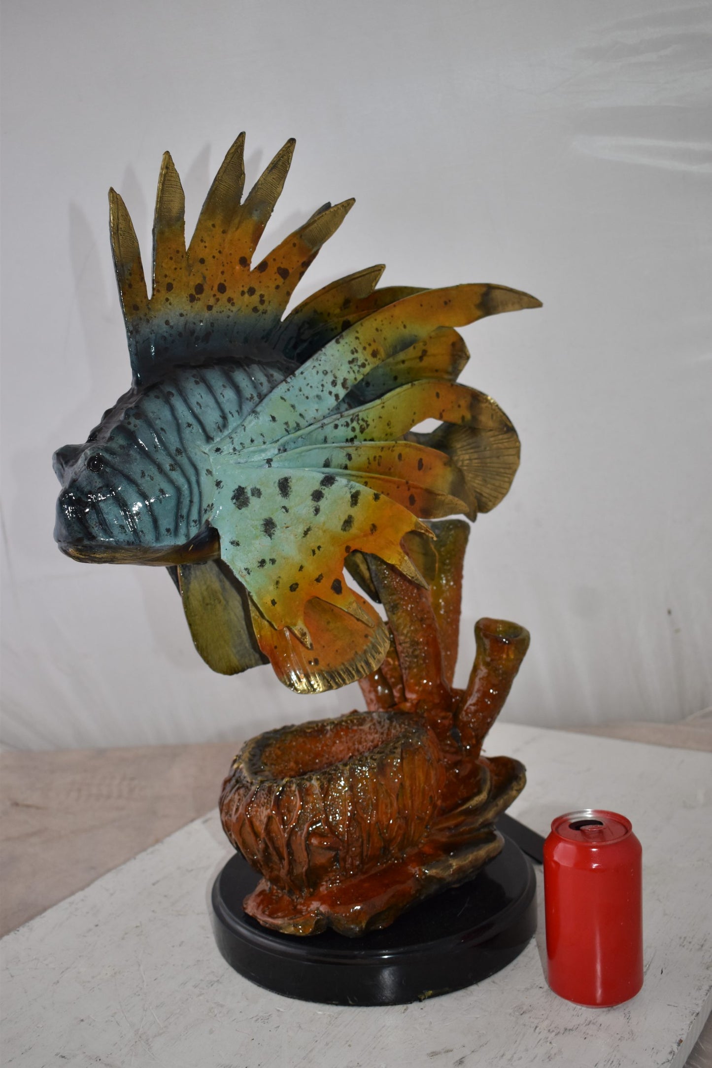 Lionfish Swimming in The Ocean Bronze Statue Size: 20" x 12" x 25"H