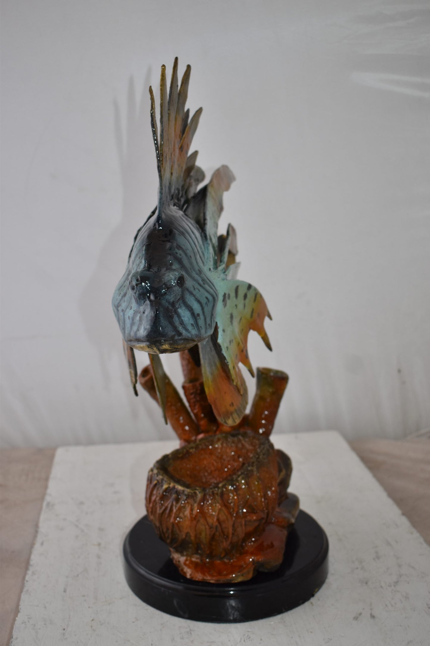Lionfish Swimming in The Ocean Bronze Statue Size: 20" x 12" x 25"H
