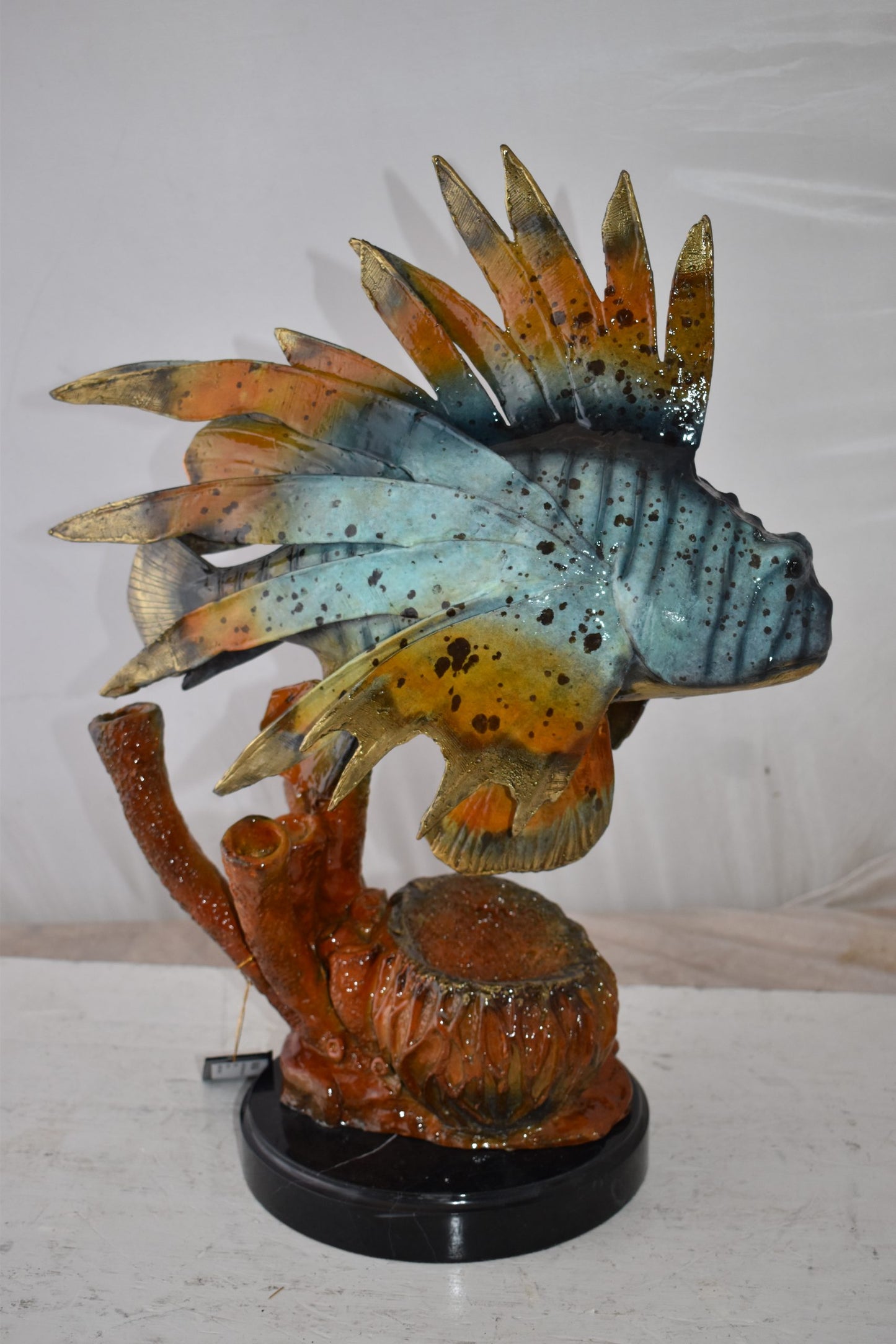 Lionfish Swimming in The Ocean Bronze Statue Size: 20" x 12" x 25"H
