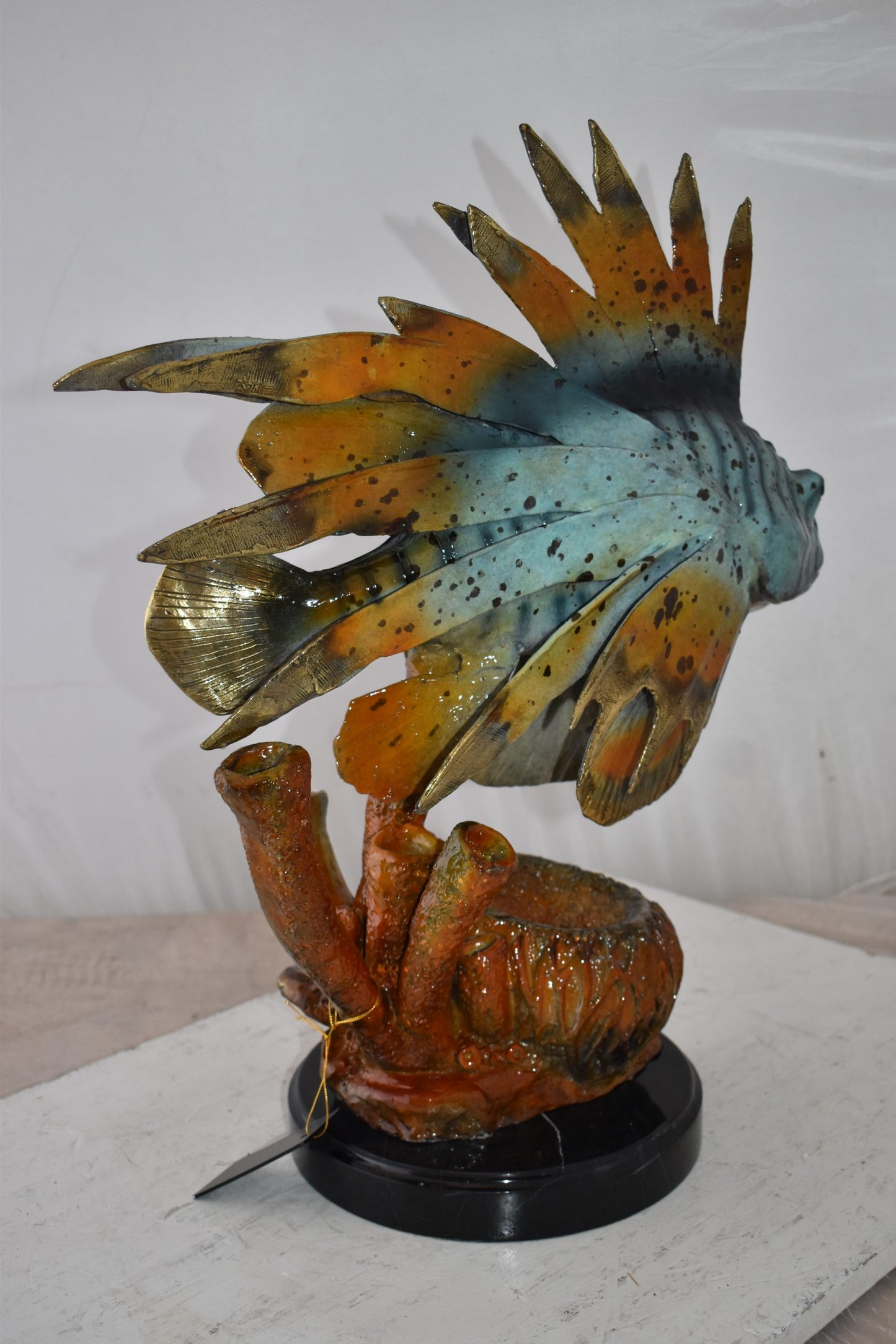 Lionfish Swimming in The Ocean Bronze Statue Size: 20" x 12" x 25"H
