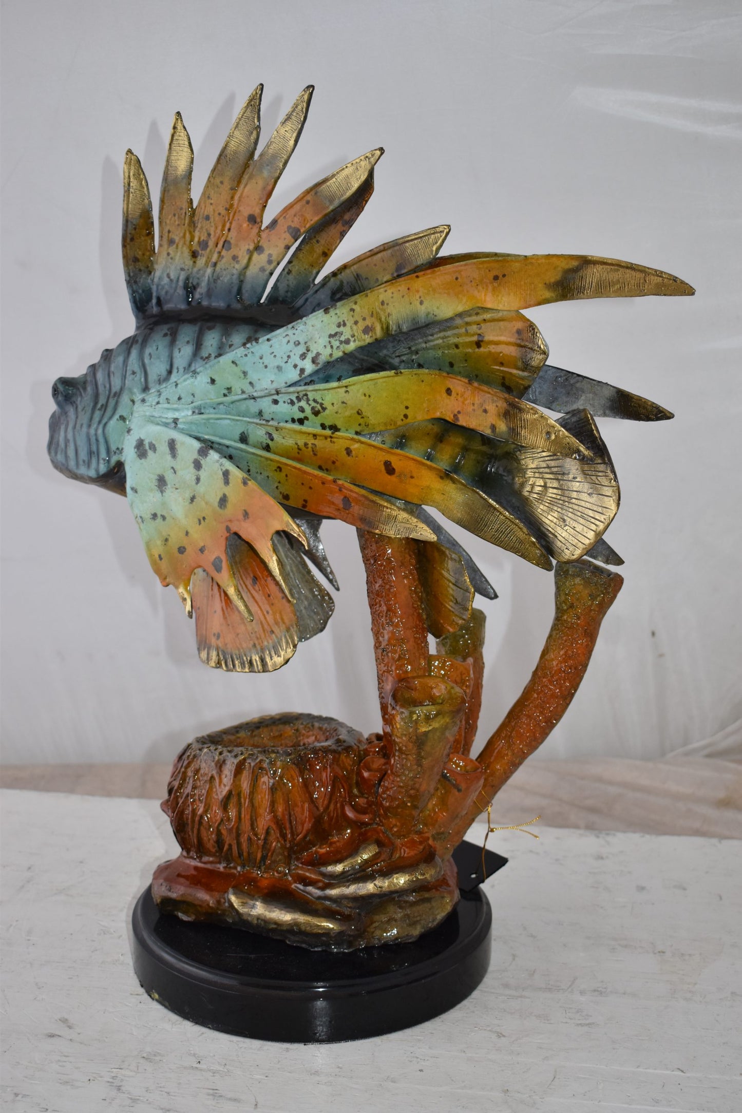 Lionfish Swimming in The Ocean Bronze Statue Size: 20" x 12" x 25"H