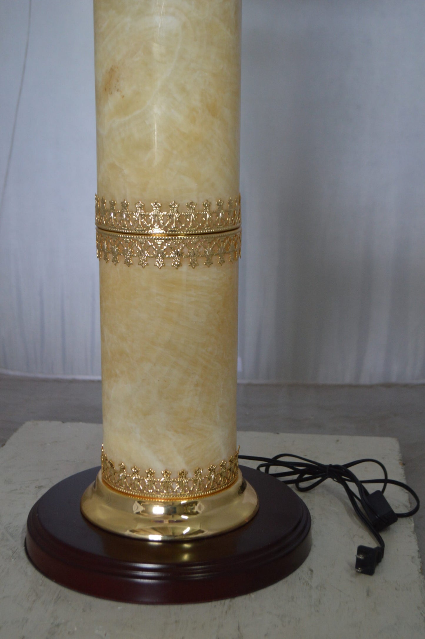 Illuminated Purple World Globe Rotated by motor - Size: 19"L x 19"W x 42"H.