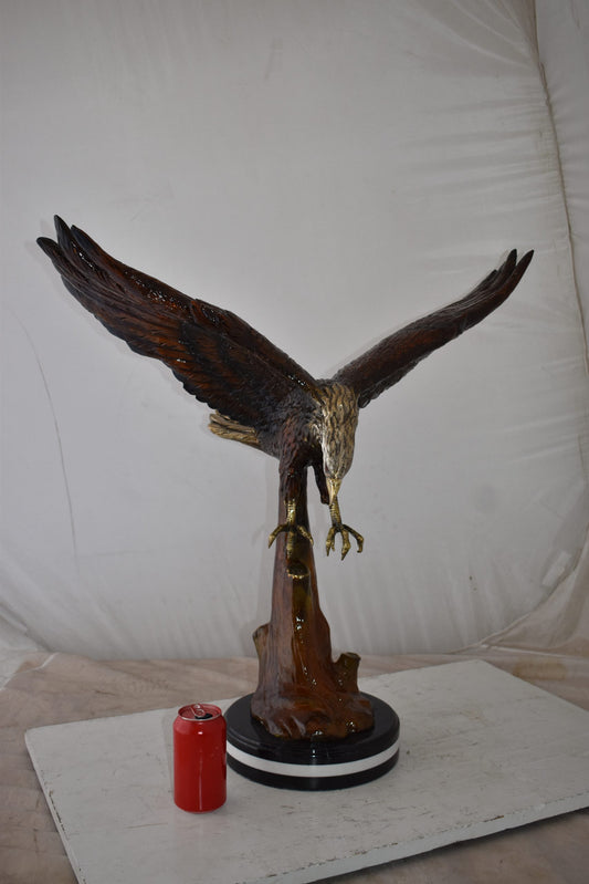 Eagle Flying and Looking Down for Prey Bronze Statue Size: 29" x 17" x 28"H