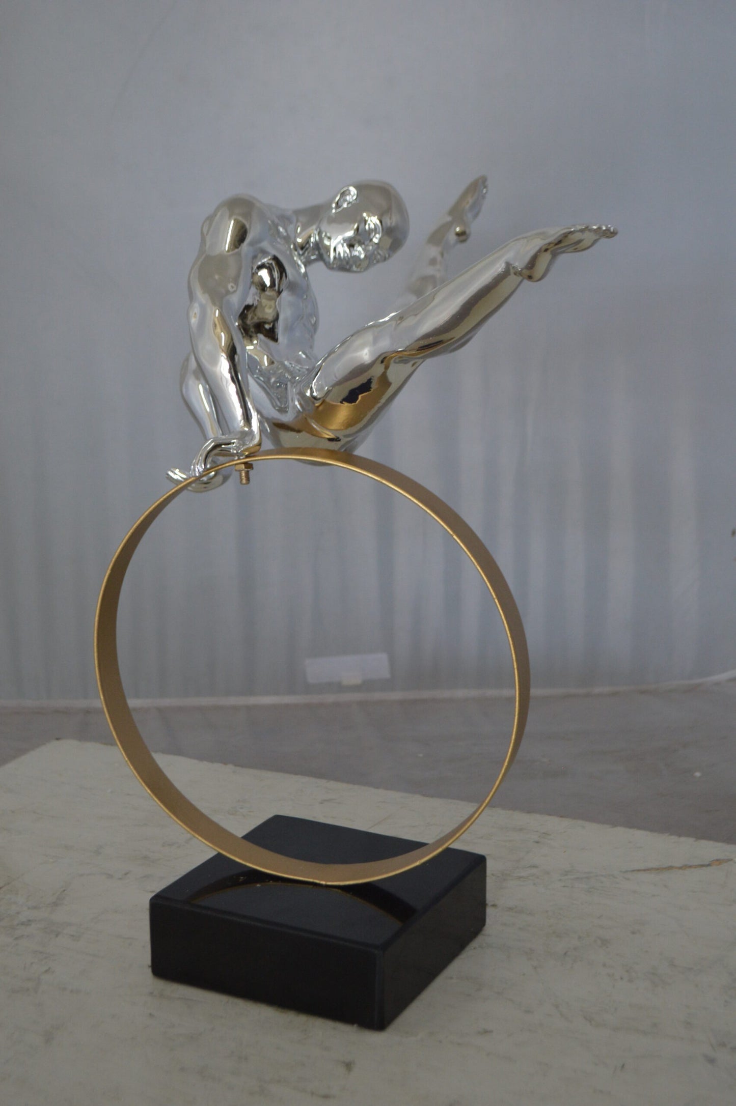 Gymnastic on a Ring Resin Statue - Size: 16"L x 11"W x 17"H.