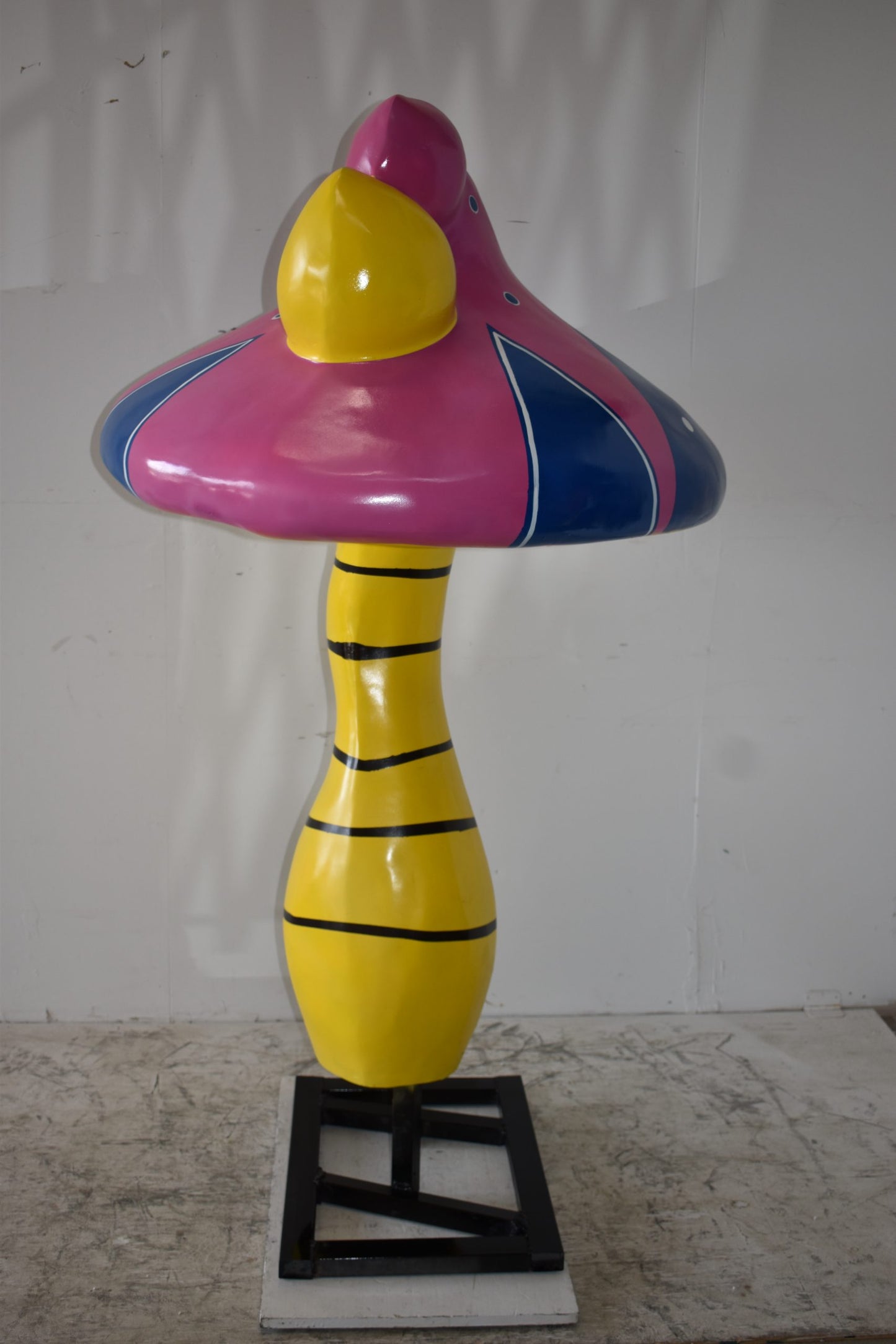 Happy Giant Mushroom Made of Resin for Outdoors Indoors Size: 43" x 43" x 68"H