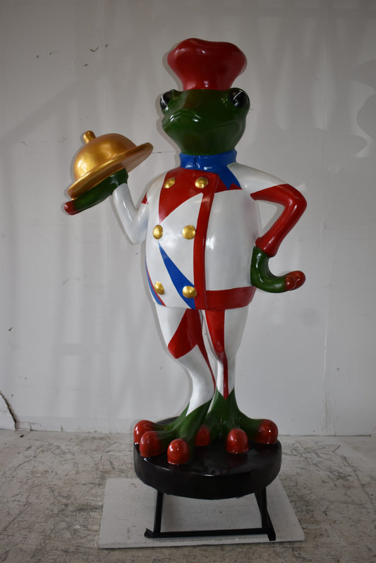 Giant Frog Chef Made of Resin Good for Outdoors Size: 41" x 30" x 70"H