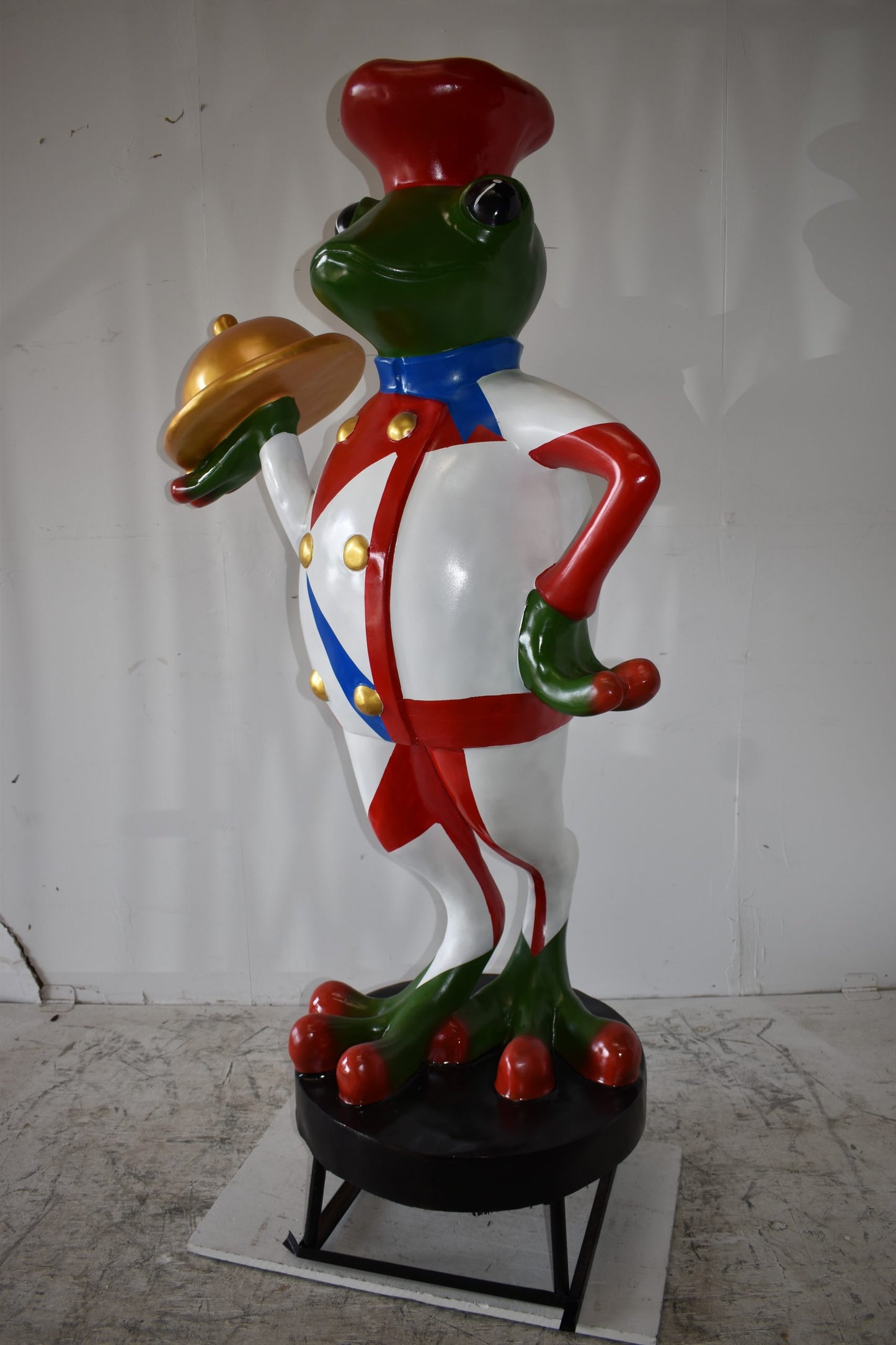 Giant Frog Chef Made of Resin Good for Outdoors Size: 41" x 30" x 70"H