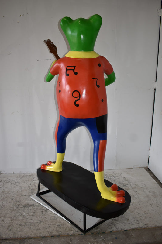 Giant Happy Frog Playing the Guitar Good for Outdoors Size: 46" x 28" x 70"H