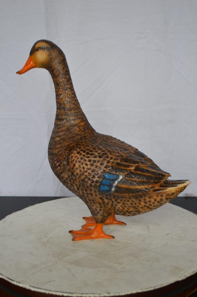 Duck Standing Bronze Statue -  Size: 19"L x 7"W x 21"H.