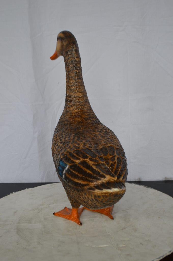 Duck Standing Bronze Statue - Size: 19"L x 7"W x 21"H.