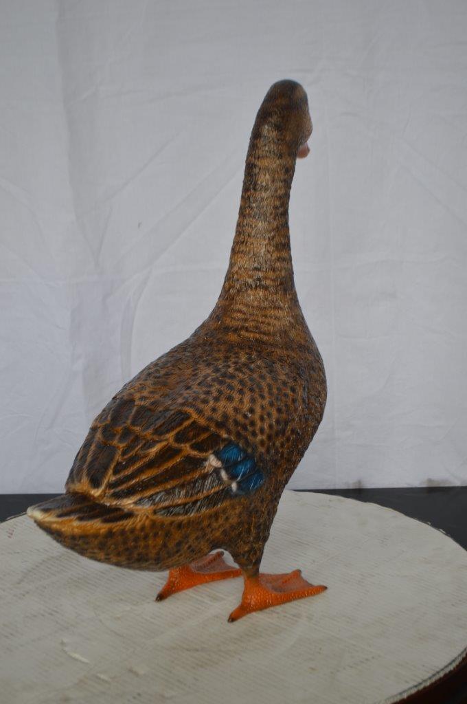 Duck Standing Bronze Statue -  Size: 19"L x 7"W x 21"H.