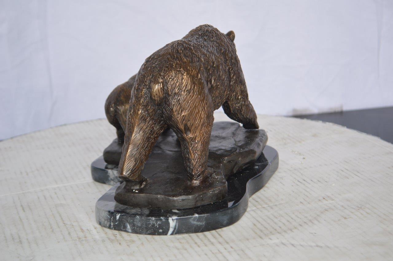 Mother and A Baby Bear Bronze Statue - Size: 11"L x 8"W x 6"H.
