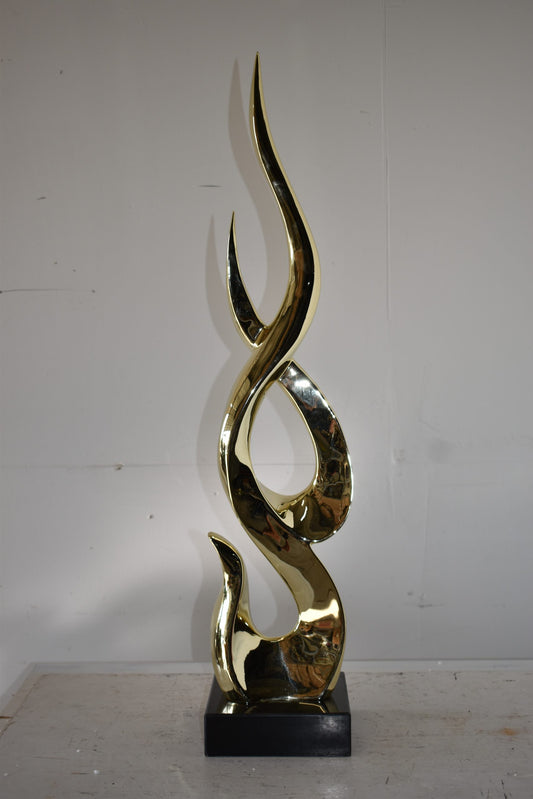 Gold Large Fire Abstract Made of Resin Size: 9" x 7" x 38"H