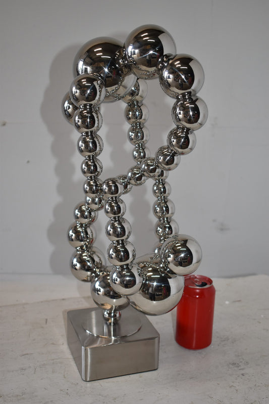 Modern Art of Acrobats in Action Made of Chrome Balls Size: 12" x 8" x 23"H