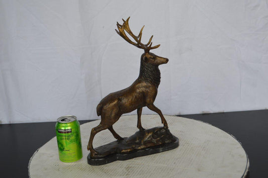 Elk Bronze Statue -  Size: 6"L x 12"W x 15"H.