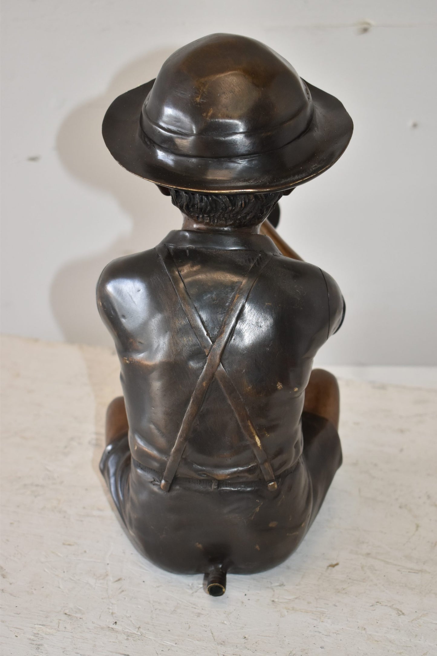 A little Boy Playing his Flute Bronze Fountain Size: 13" x 8" x 15"H