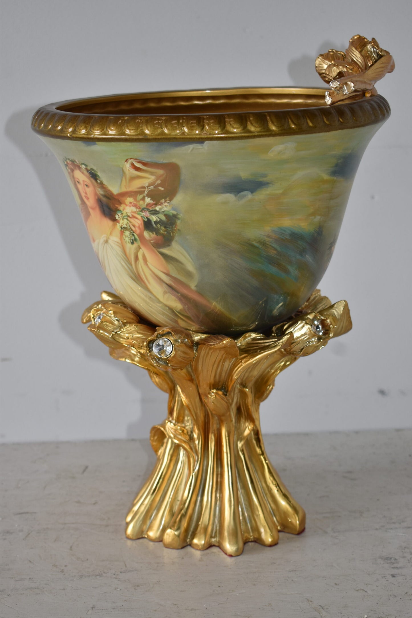 Decorative Resin Vase Embellished with Fairy Flora Size: 12" x 12" x 18"H