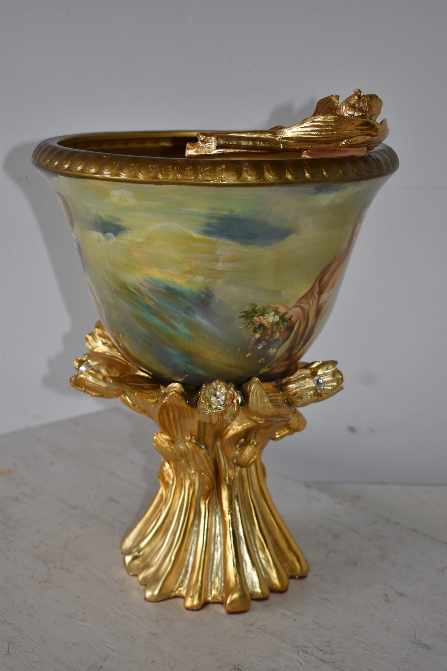 Decorative Resin Vase Embellished with Fairy Flora Size: 12" x 12" x 18"H