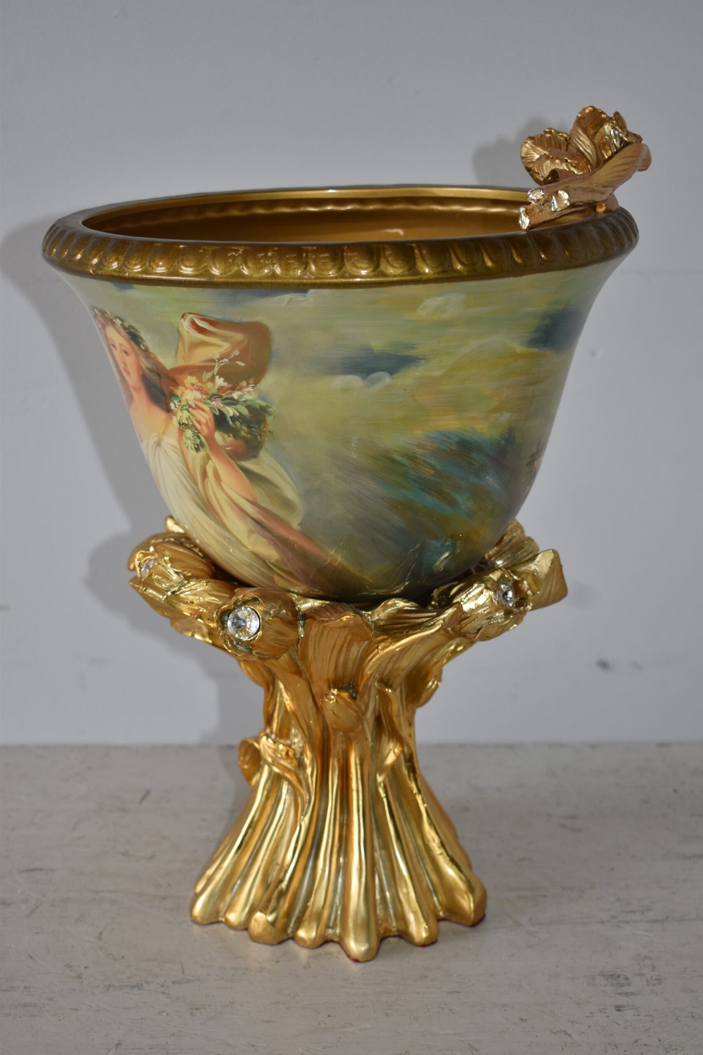 Decorative Resin Vase Embellished with Fairy Flora Size: 12" x 12" x 18"H