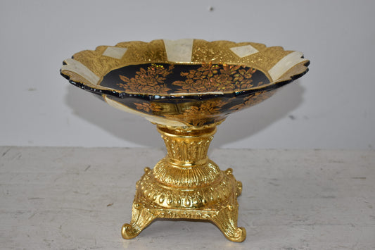 Open and Unique Kylix Decoration Resin Vase Size: 12" x 12" x 7"H