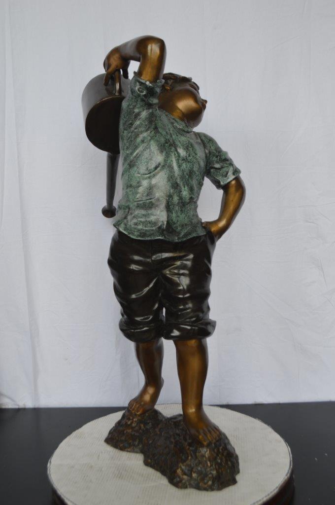 Young Boy Holding a Watering Can Bronze Fountain -  Size: 25"L x 17"W x 41"H.