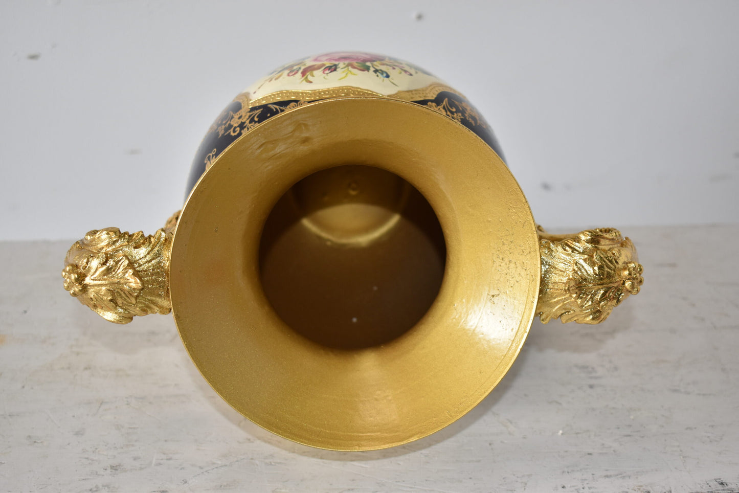 Floral Amphora Designed Decoration Resin Vase Size: 14" x 10" x 18"H