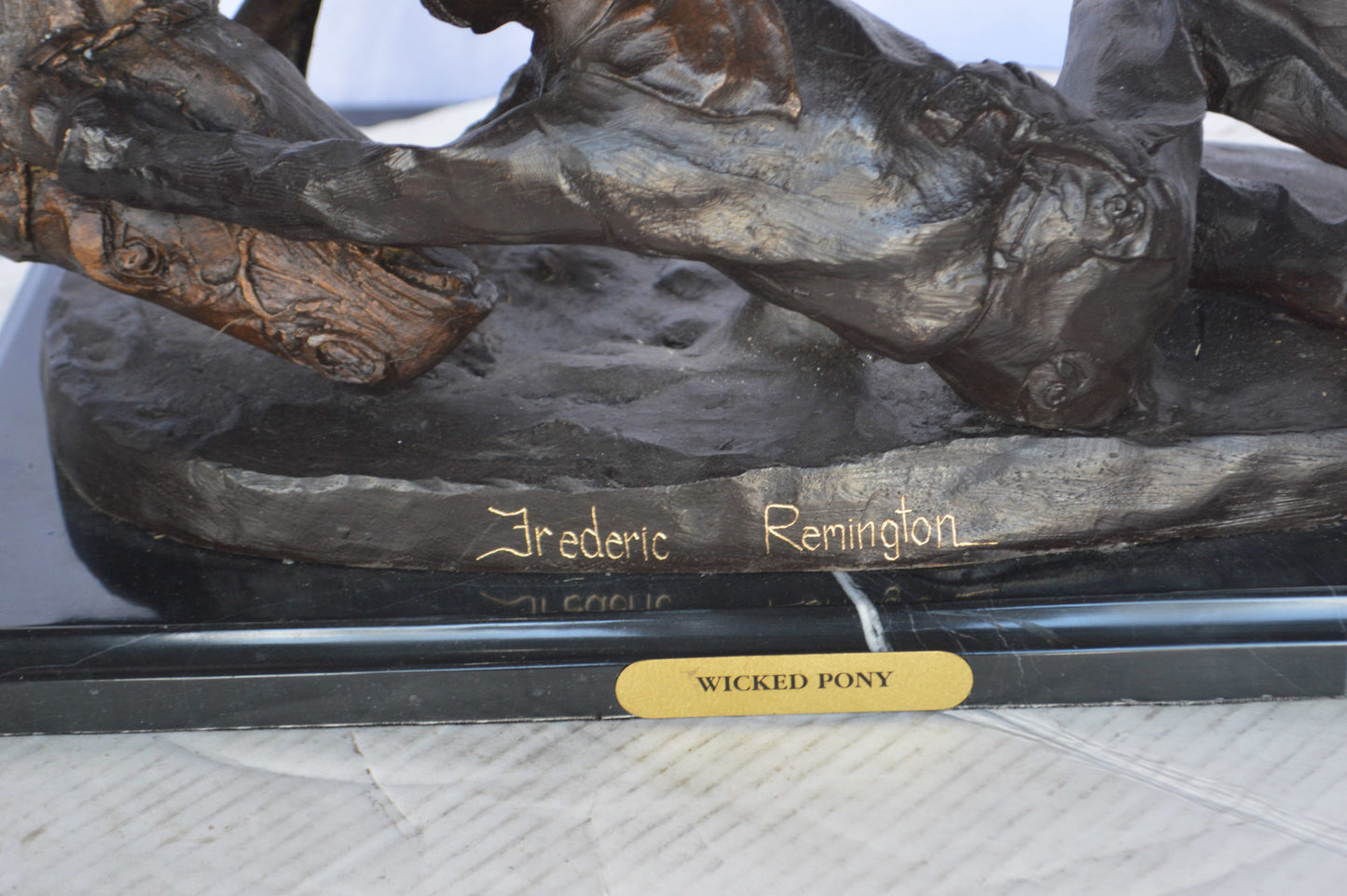 Wicked Pony by Remington Bronze Statue - Size: 17"L x 11"W x 22"H.