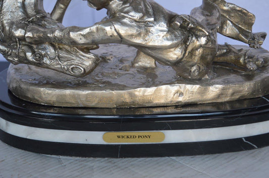 Remington Wicked Pony silver finish Bronze Statue - Size: 11"L x 22"W x 26"H.