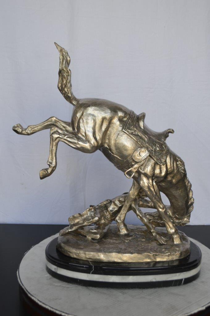 Remington Wicked Pony silver finish Bronze Statue - Size: 11"L x 22"W x 26"H.