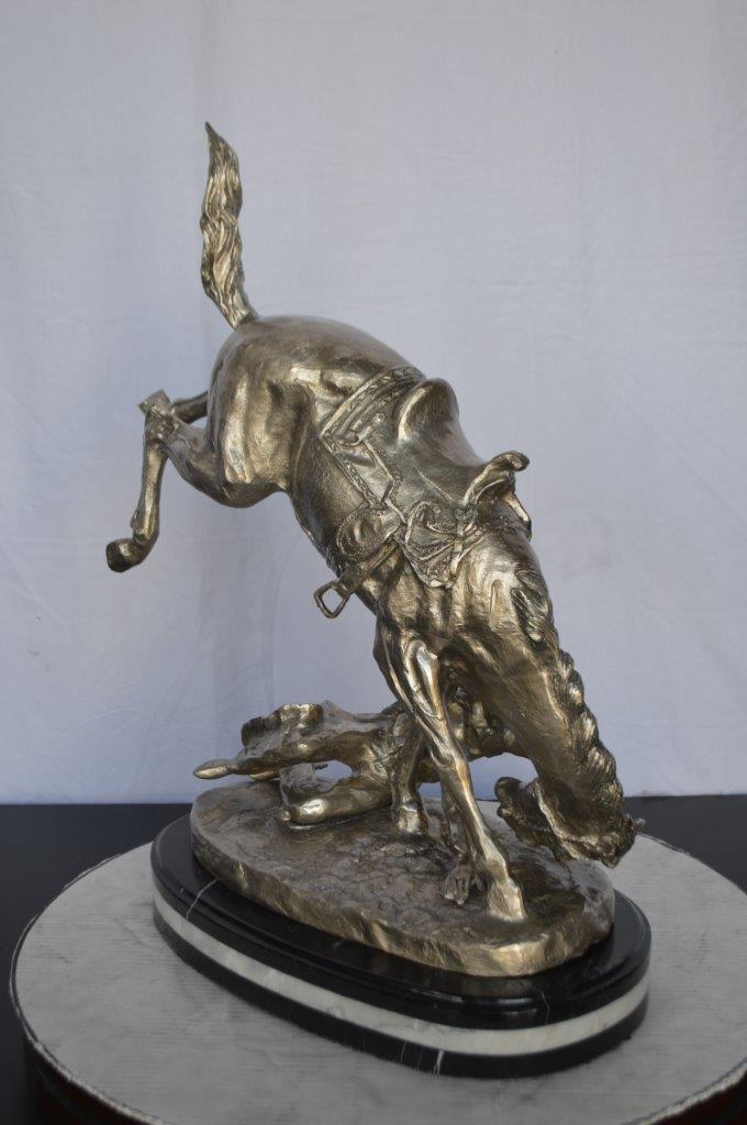 Remington Wicked Pony silver finish Bronze Statue - Size: 11"L x 22"W x 26"H.