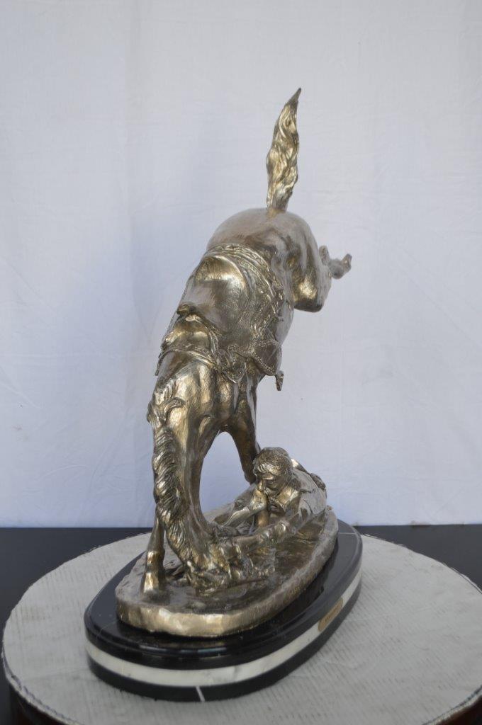 Remington Wicked Pony silver finish Bronze Statue - Size: 11"L x 22"W x 26"H.