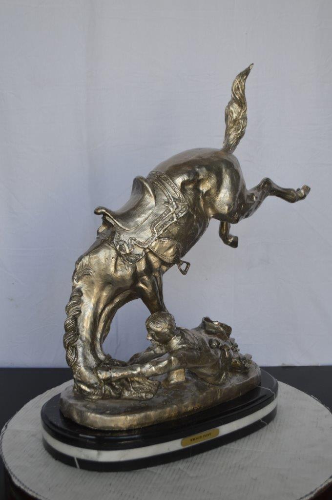 Remington Wicked Pony silver finish Bronze Statue - Size: 11"L x 22"W x 26"H.