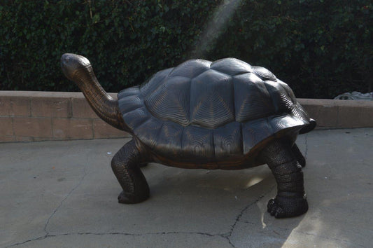 Giant Tortoise - Turtle bronze statue -  Size: 64"L x 36"W x 36"H.