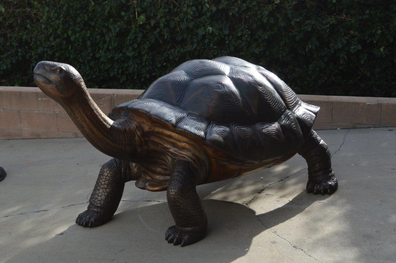 Giant Tortoise - Turtle bronze statue -  Size: 64"L x 36"W x 36"H.