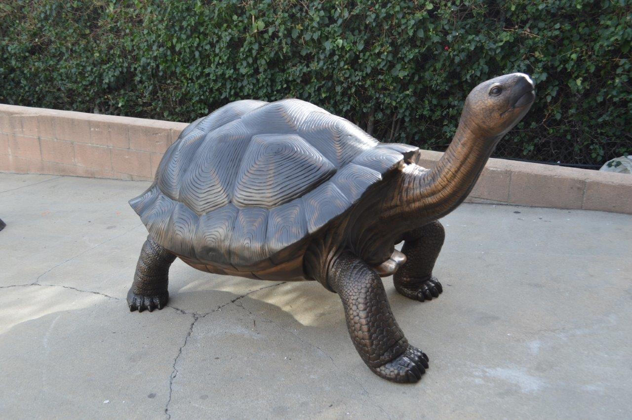 Giant Tortoise - Turtle bronze statue -  Size: 64"L x 36"W x 36"H.