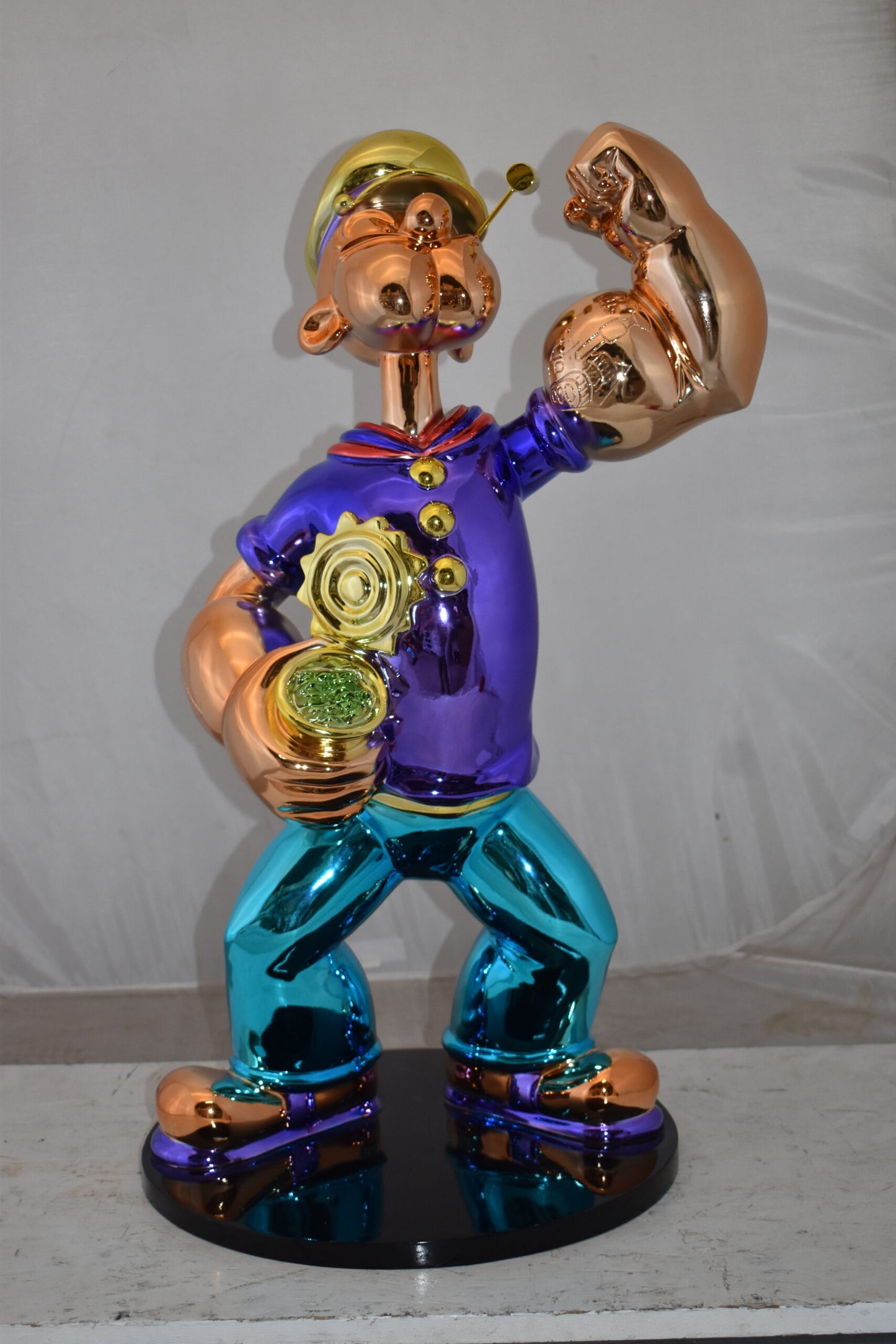 Popeye with Purple shirt Resin Statue Size: 18" x 16" x 31"H