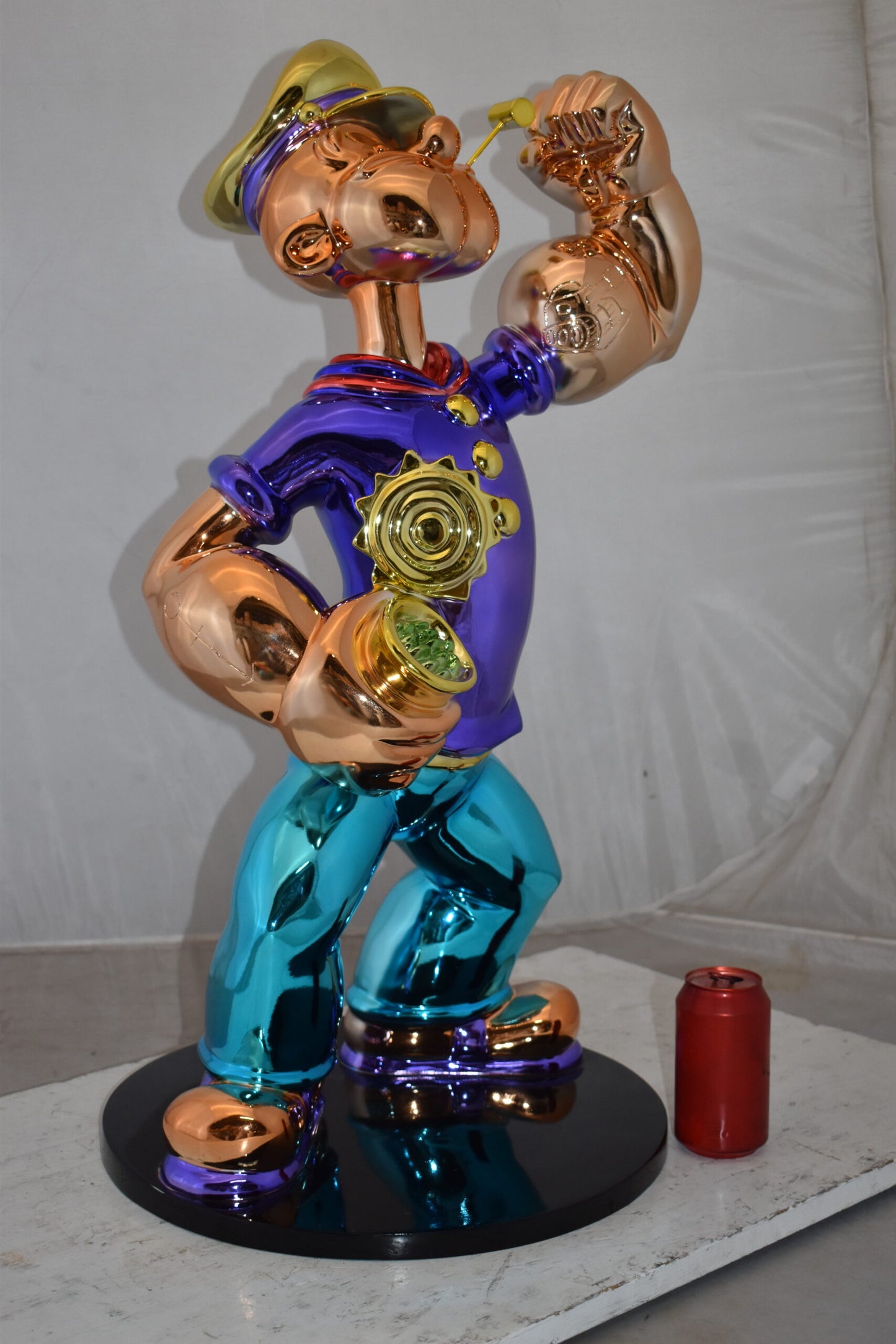 Popeye with Purple shirt Resin Statue Size: 18" x 16" x 31"H