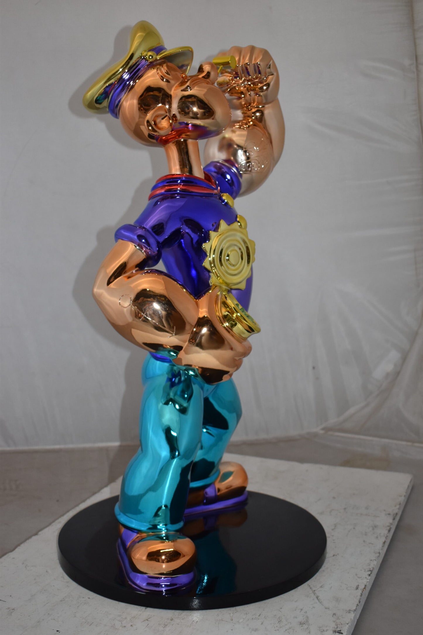 Popeye with Purple shirt Resin Statue Size: 18" x 16" x 31"H