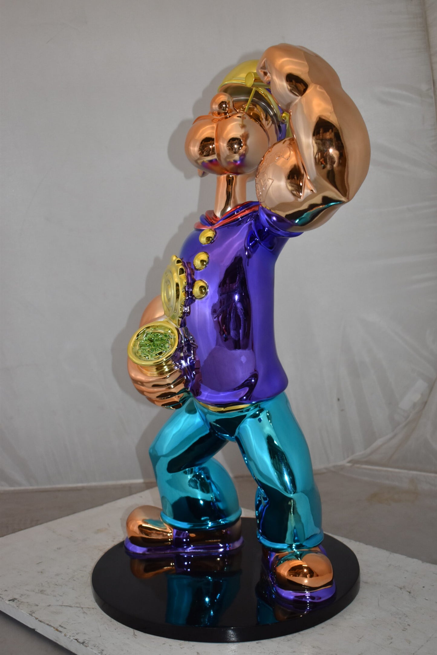 Popeye with Purple shirt Resin Statue Size: 18" x 16" x 31"H