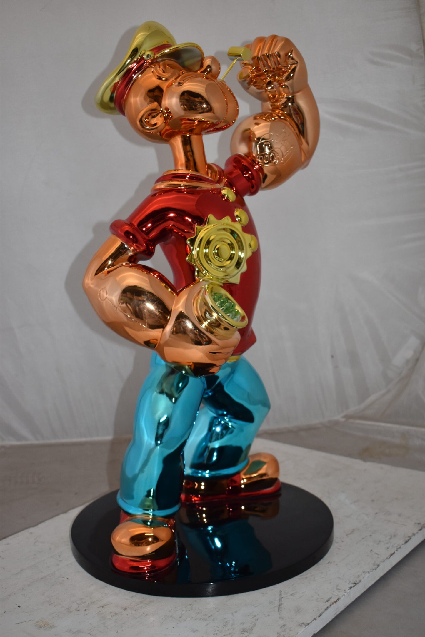 Popeye with Red shirt Resin Statue Size: 18" x 16" x 31"H