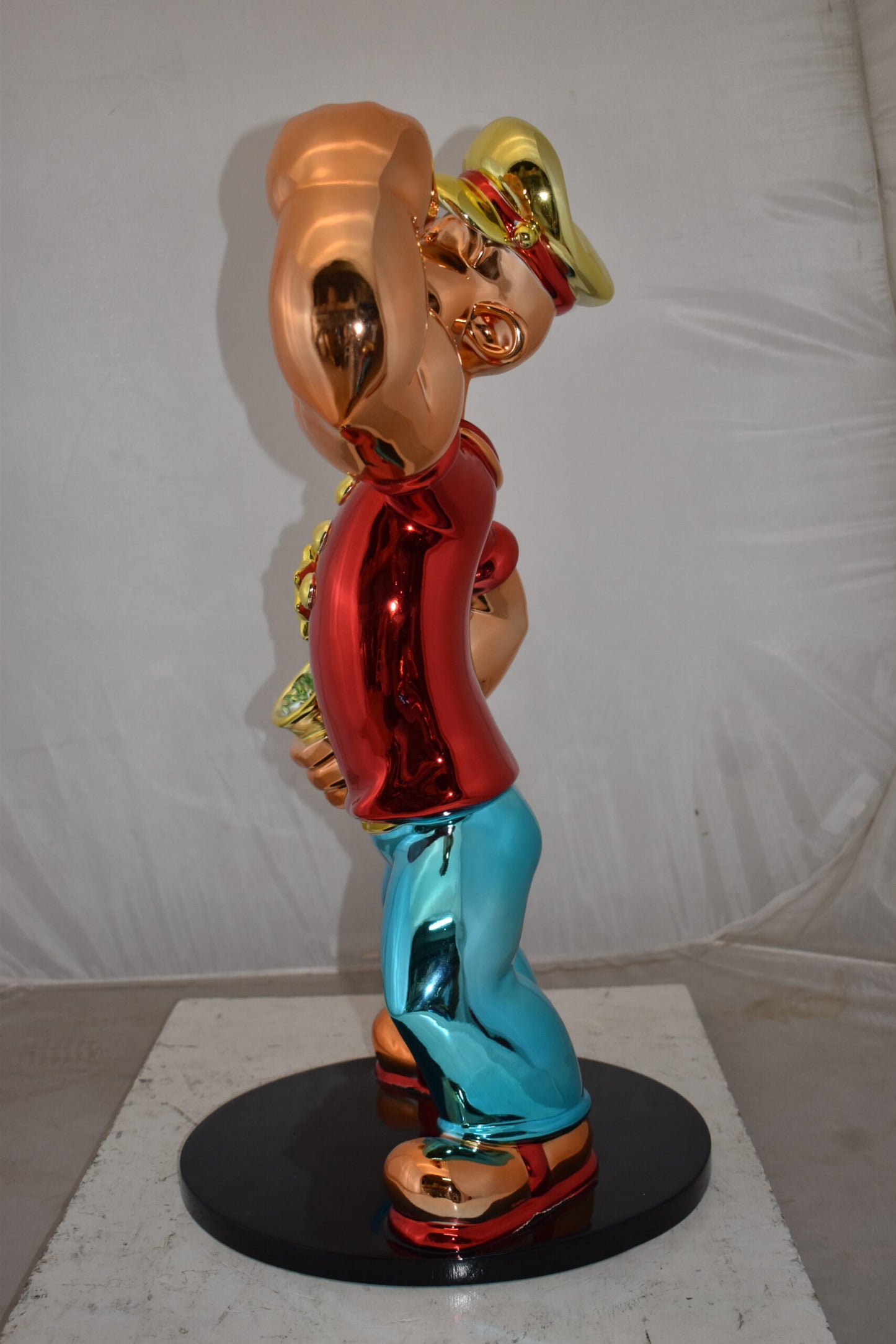 Popeye with Red shirt Resin Statue Size: 18" x 16" x 31"H