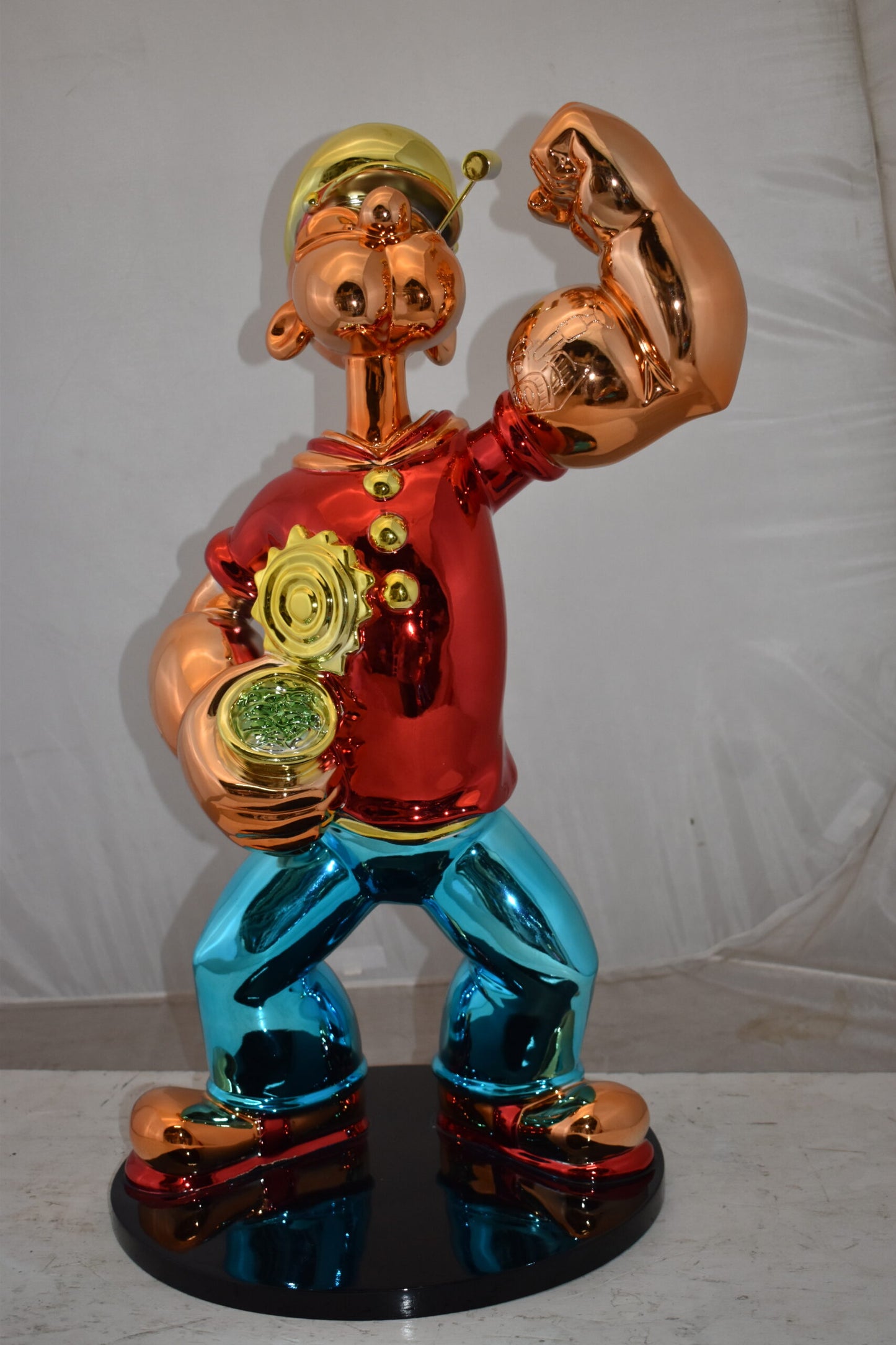 Popeye with Red shirt Resin Statue Size: 18" x 16" x 31"H
