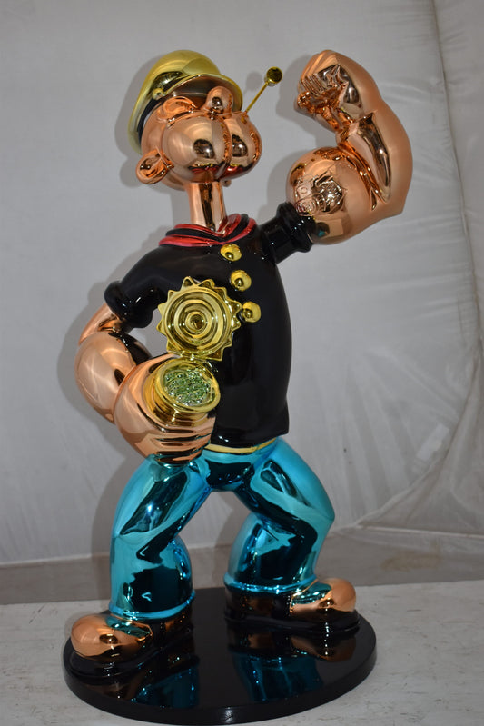 Popeye with Black shirt Resin Statue Size: 18" x 16" x 31"H
