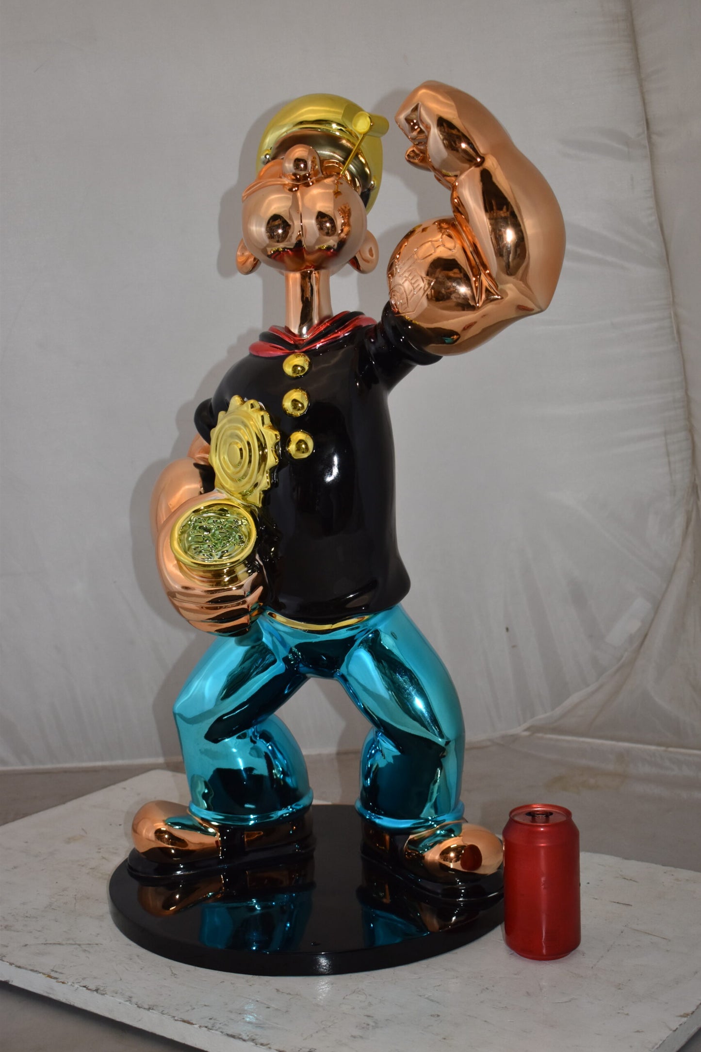 Popeye with Black shirt Resin Statue Size: 18" x 16" x 31"H