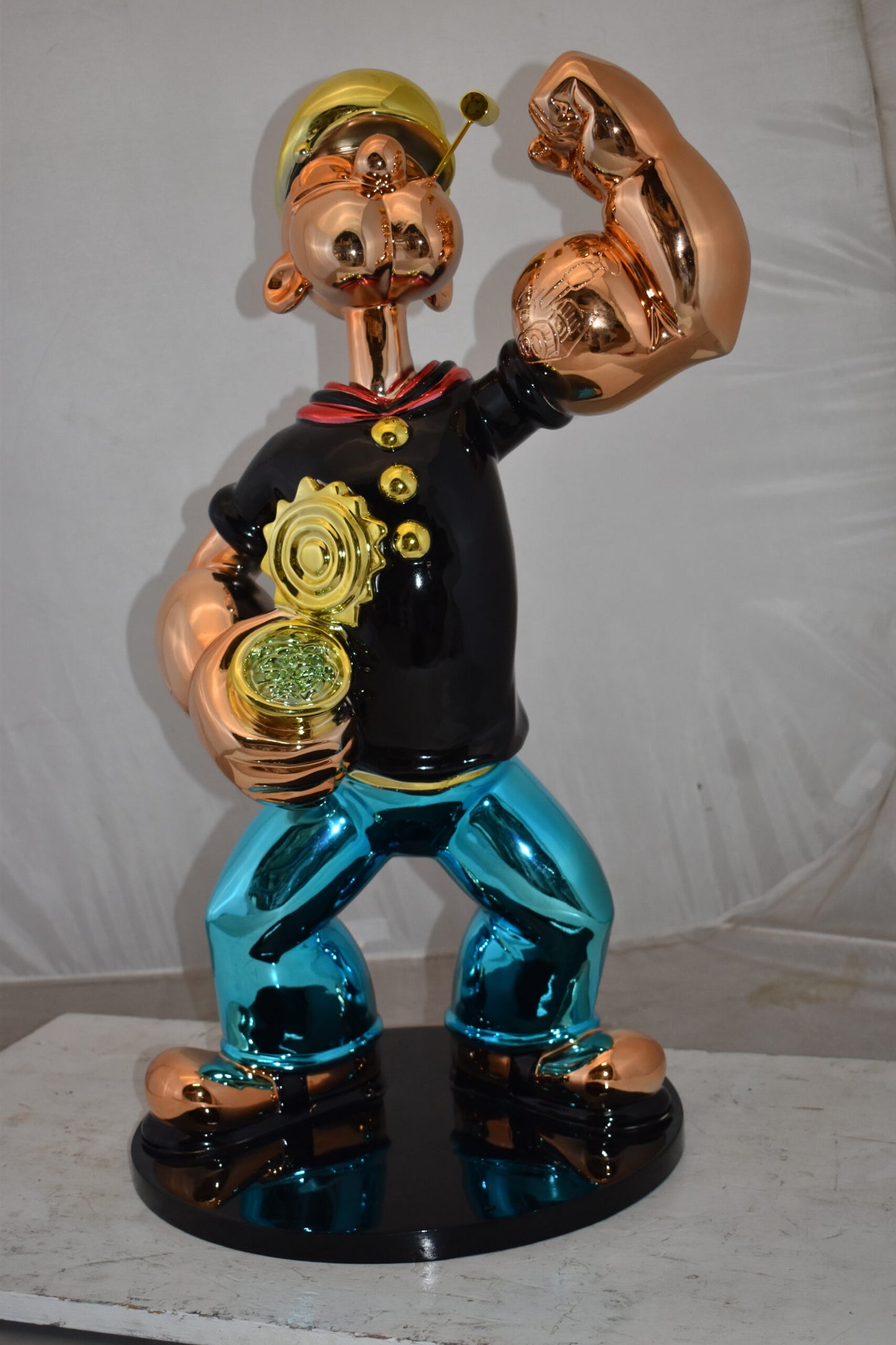 Popeye with Black shirt Resin Statue Size: 18" x 16" x 31"H