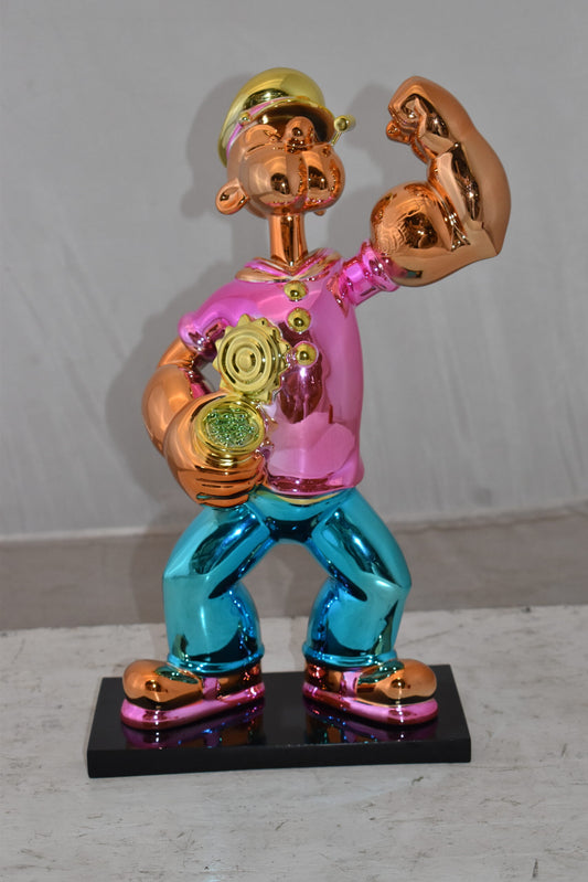 Iconic Pink Popeye smaller Resin Statue Size: 11" x 6" x 17"H