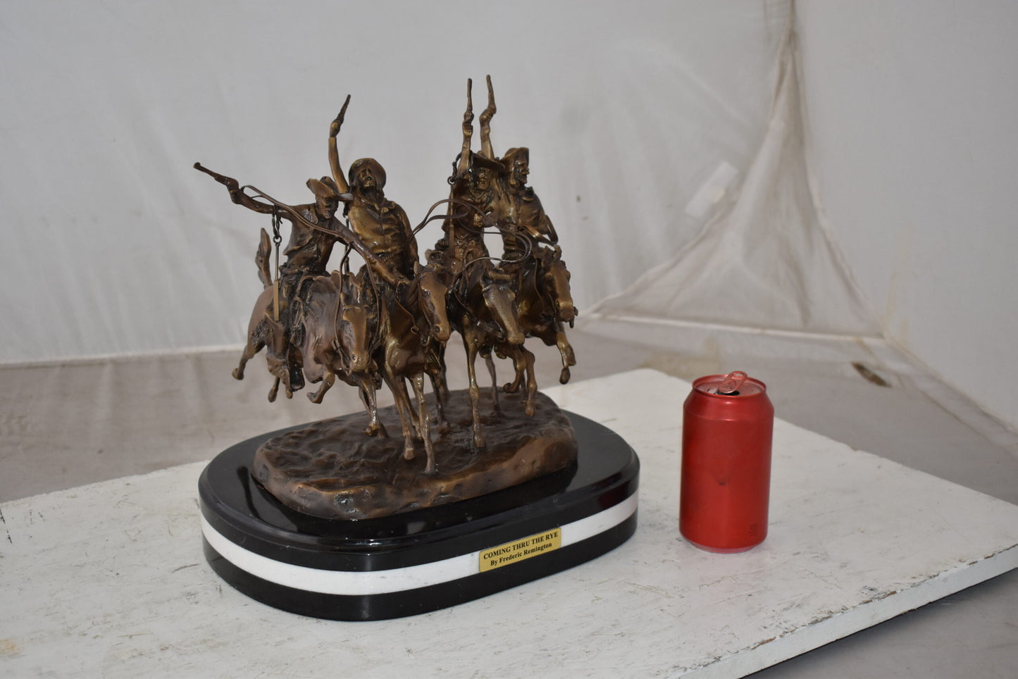 Coming Thru the Rye Remington Replica Bronze Statue Size: 13" x 12" x 14"H