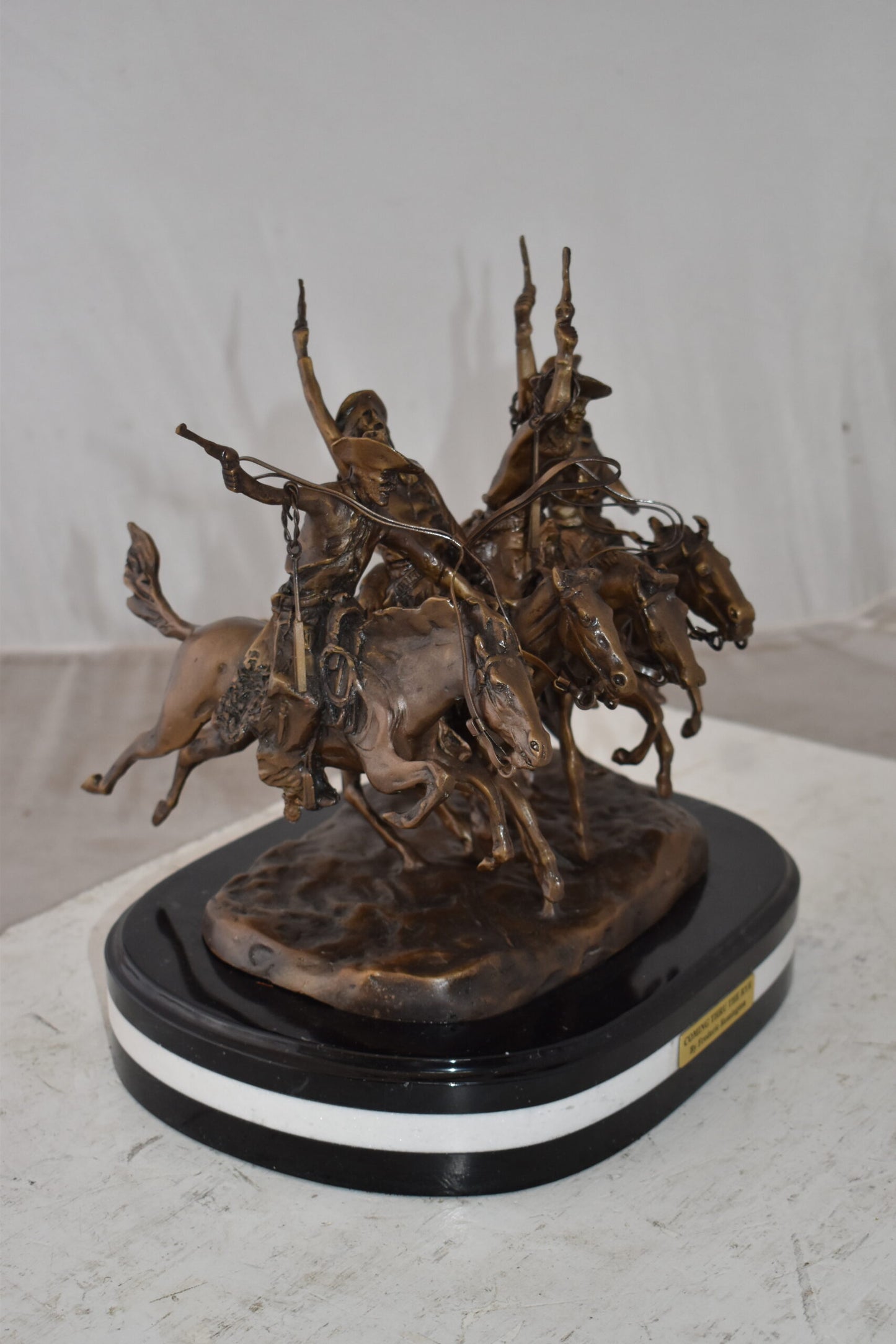 Coming Thru the Rye Remington Replica Bronze Statue Size: 13" x 12" x 14"H