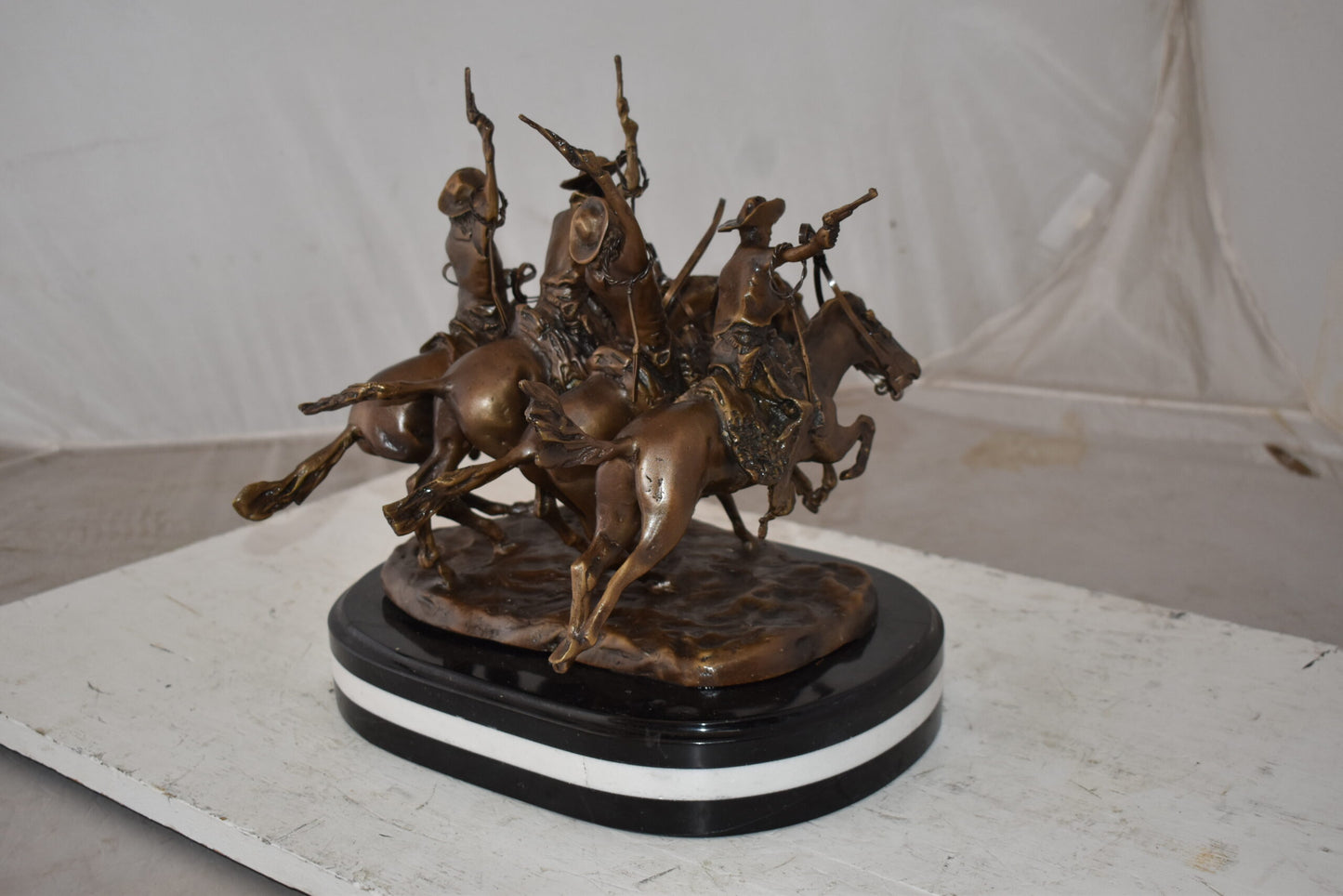Coming Thru the Rye Remington Replica Bronze Statue Size: 13" x 12" x 14"H