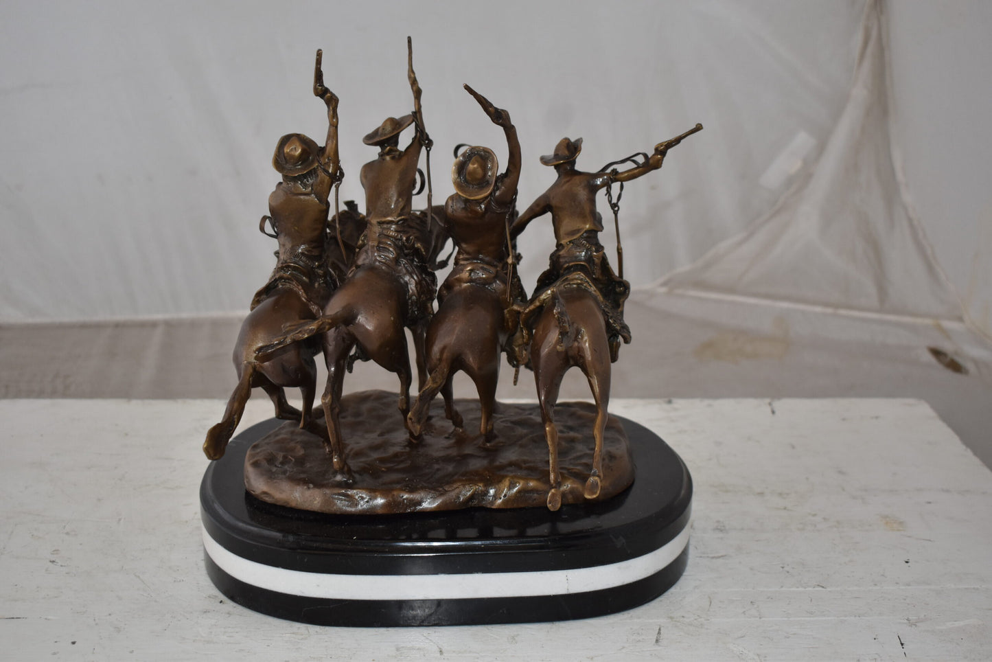Coming Thru the Rye Remington Replica Bronze Statue Size: 13" x 12" x 14"H